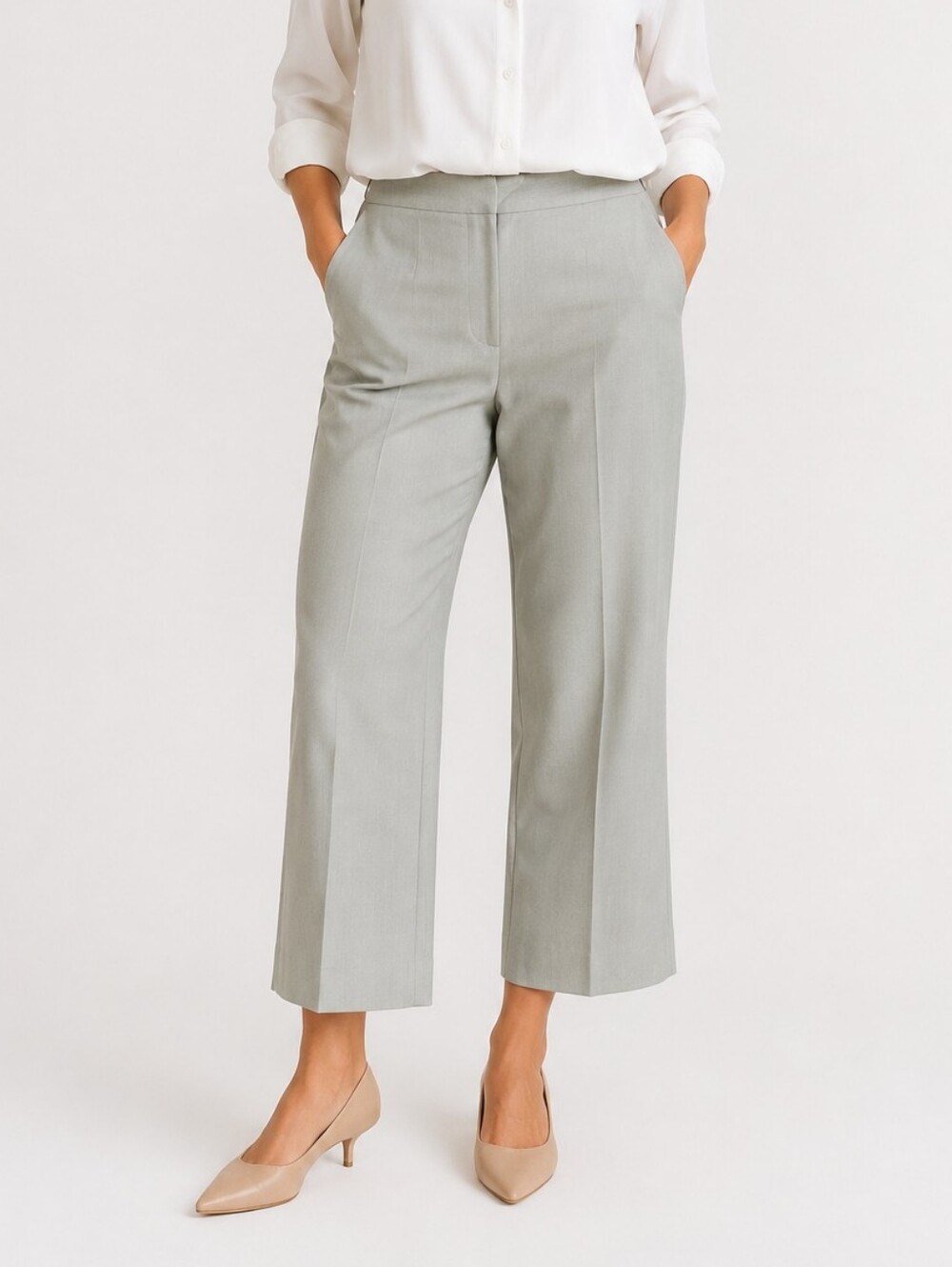 Holzweiler Wasabi Cropped Crepe Bootcut Pants Size S